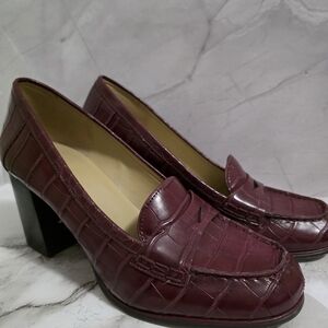 Michael Kors Burgundy Croc-Patterned Heels